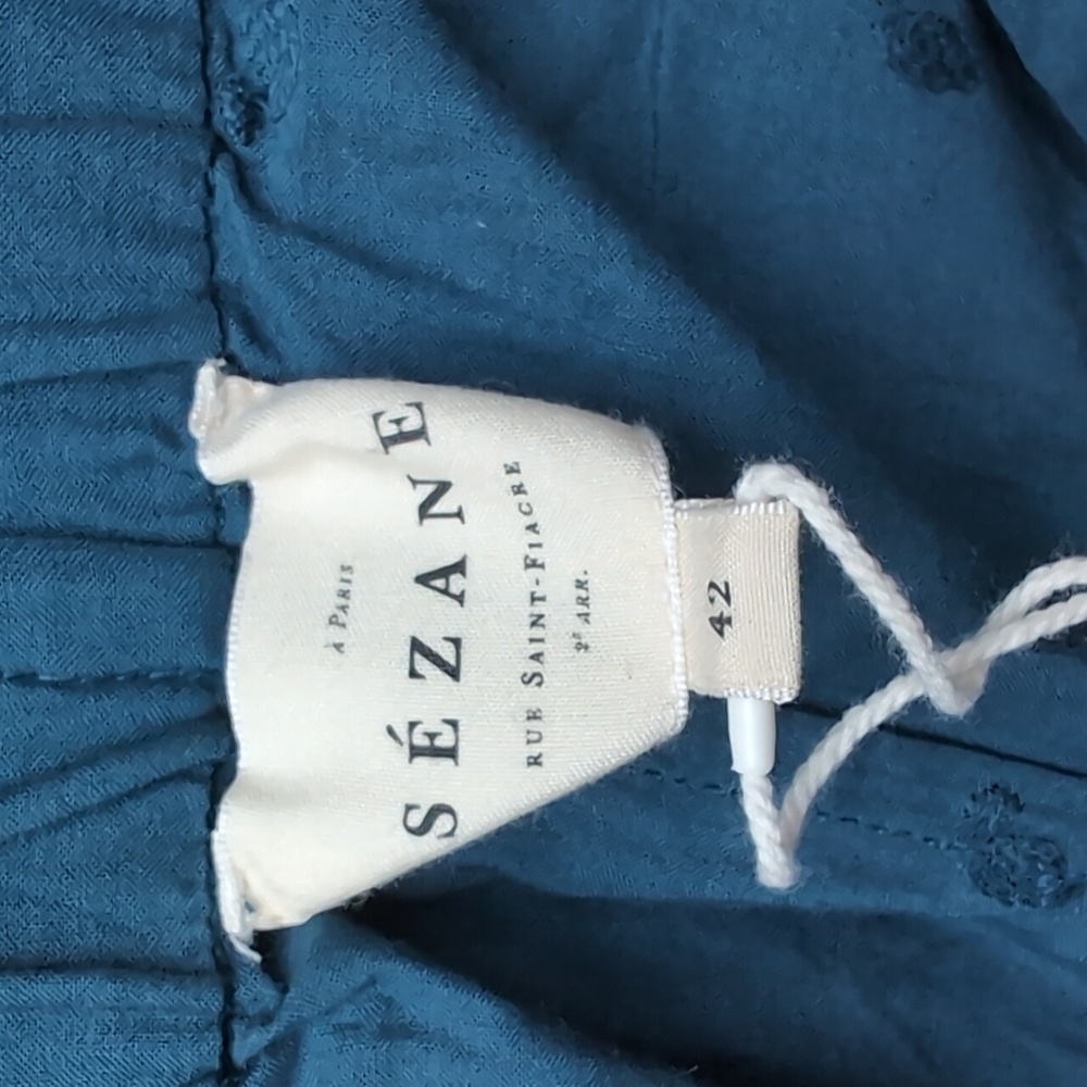 NWT Sezane Joséphine, Cerulean blue Pajama Set, US10 / EU42 - Picture 8 of 12